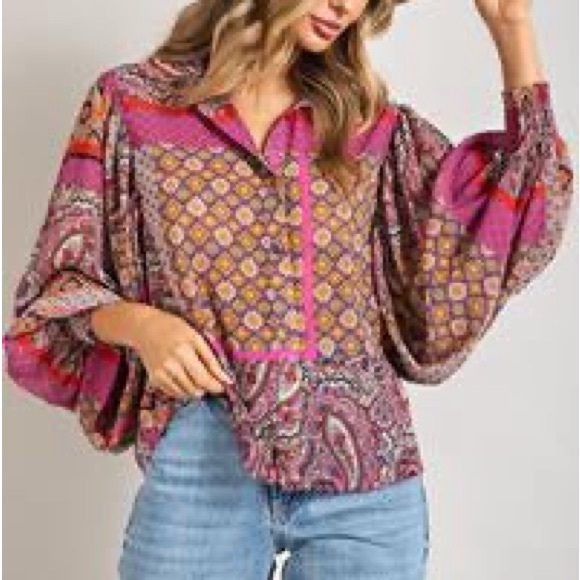 🌺🌺🌺Multi- print blouse 🌺🌺🌺 - Picture 7 of 8